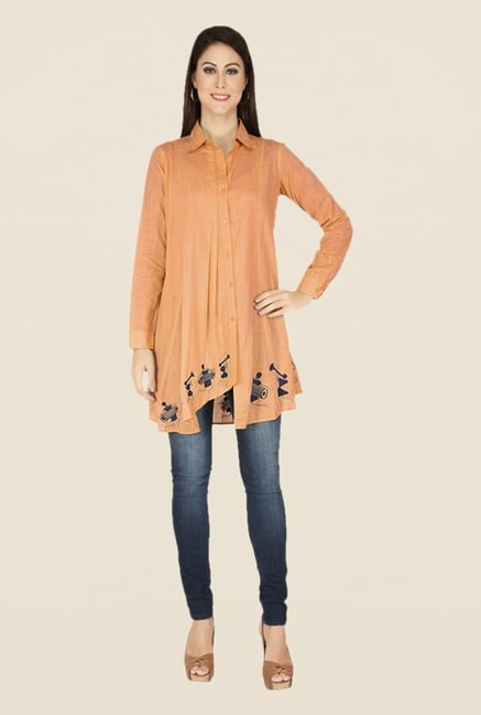 Soie Orange Printed Tunic Soie Orange Printed Tunic