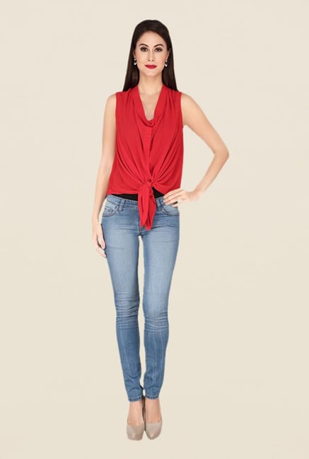 Soie Red Solid Top Soie Red Solid Top