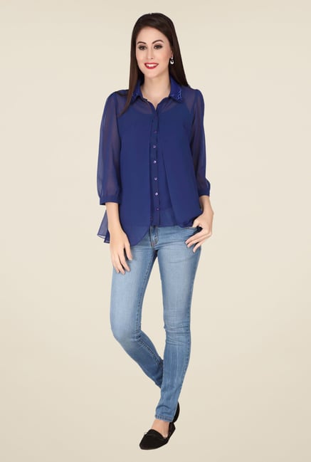 Soie Navy Solid Top Soie Navy Solid Top