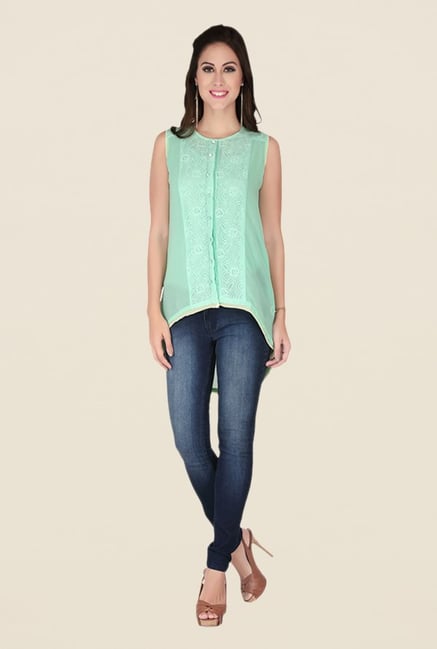 Soie Green Self Print Top Soie Green Self Print Top