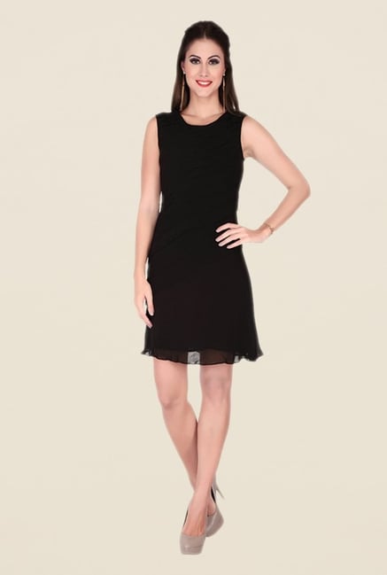 Soie Black Solid Dress Soie Black Solid Dress