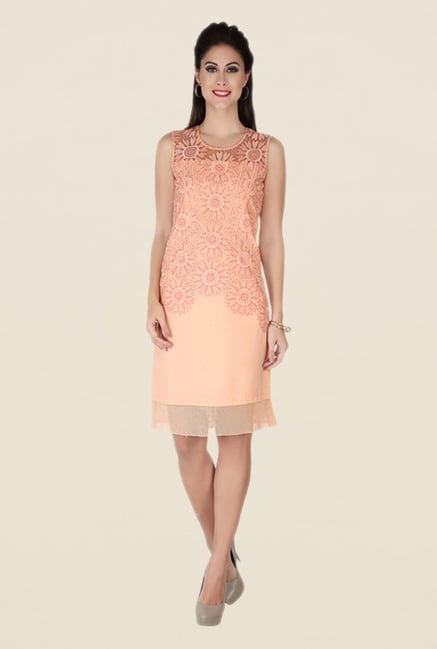Soie Peach Embroidered Dress Soie Peach Embroidered Dress