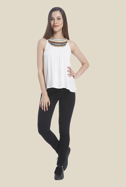 Vero Moda White Solid Top Vero Moda White Solid Top