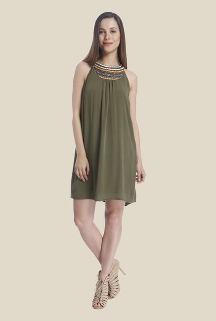 Vero Moda Olive Embellished Dress Vero Moda Olive Embellished Dress