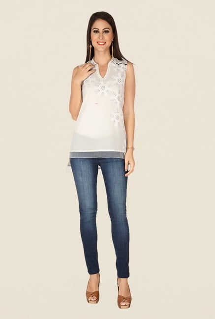 Soie Off White Printed Top Soie Off White Printed Top