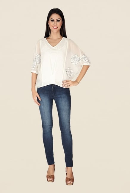 Soie Off White Floral Print Top Soie Off White Floral Print Top