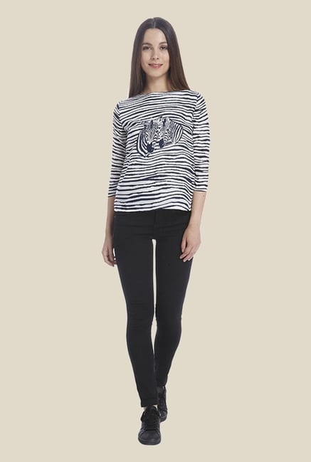 Vero Moda White & Black Striped Top Vero Moda White & Black Striped Top