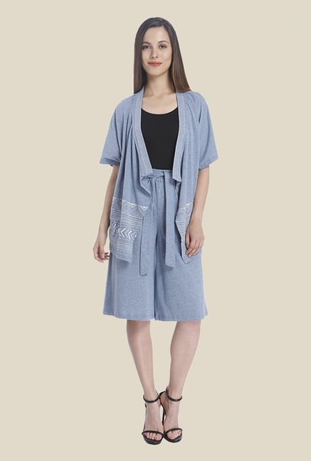 Vero Moda Light Blue Printed Shrug Vero Moda Light Blue Printed Shrug