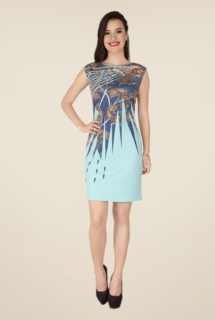 Soie Blue Paisley Print Dress Soie Blue Paisley Print Dress
