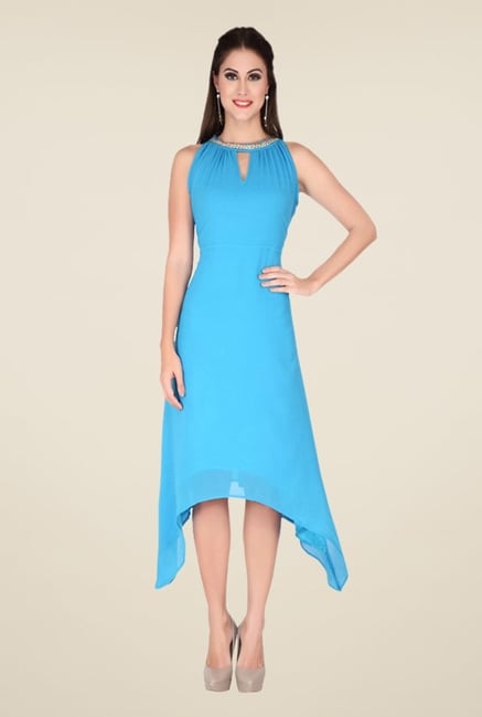Soie Blue Solid Dress Soie Blue Solid Dress