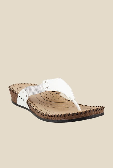 Metro White Wedge Heeled Thong Sandals Metro White Wedge Heeled Thong Sandals