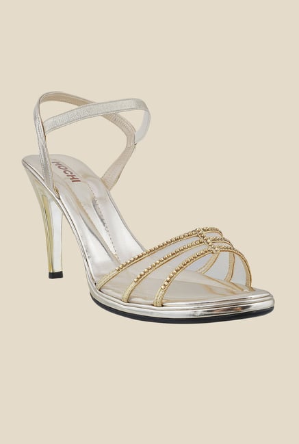 Mochi Gold & Silver Sling Back Stilettos Mochi Gold & Silver Sling Back Stilettos