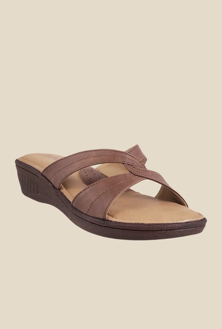 Metro Brown Wedge Heeled Sandals Metro Brown Wedge Heeled Sandals