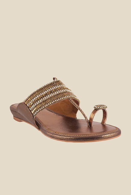 Mochi Bronze Toe Ring Sandals Mochi Bronze Toe Ring Sandals