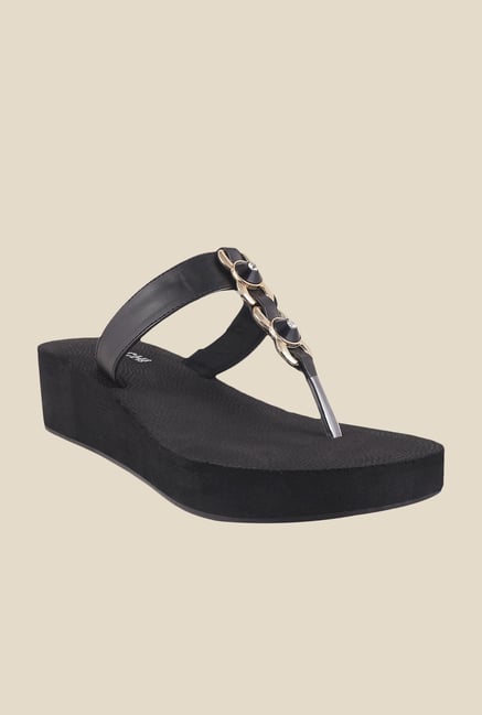Mochi Black T-Strap Sandals Mochi Black T-Strap Sandals