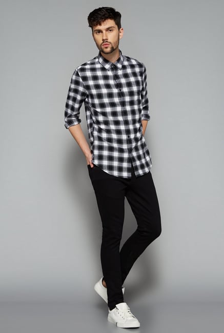 Nuon Men by Westside Black Checks Shirt Nuon Men by Westside Black Checks Shirt