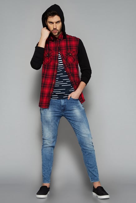 Nuon Men by Westside Red Checks Shirt Nuon Men by Westside Red Checks Shirt