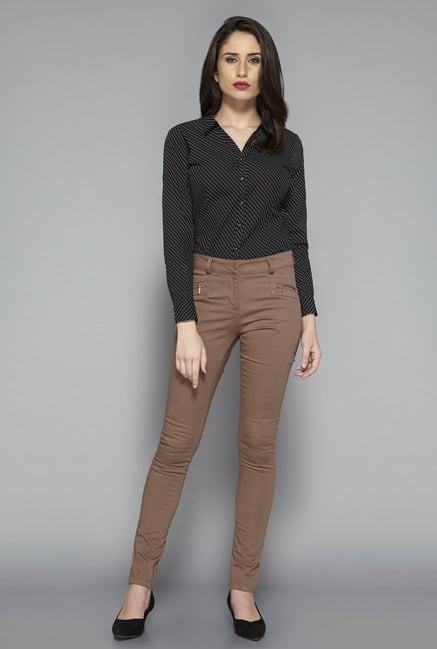Wardrobe by Westside Taupe Solid Trouser Wardrobe by Westside Taupe Solid Trouser