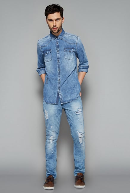 Nuon Men by Westside Blue Distressed Jeans Nuon Men by Westside Blue Distressed Jeans