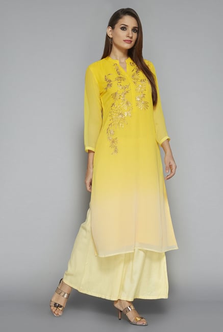 Vark by Westside Yellow Floral Print Suit Set Vark by Westside Yellow Floral Print Suit Set