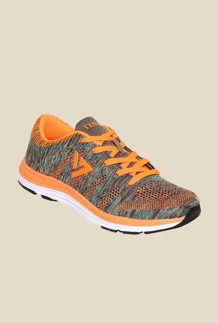 Seven Odin Neutral Grey & Neon Orange Running Shoes Seven Odin Neutral Grey & Neon Orange Running Shoes