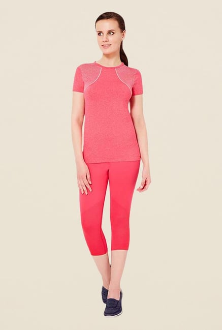 Amante Pink Nylon Sports Capri Amante Pink Nylon Sports Capri