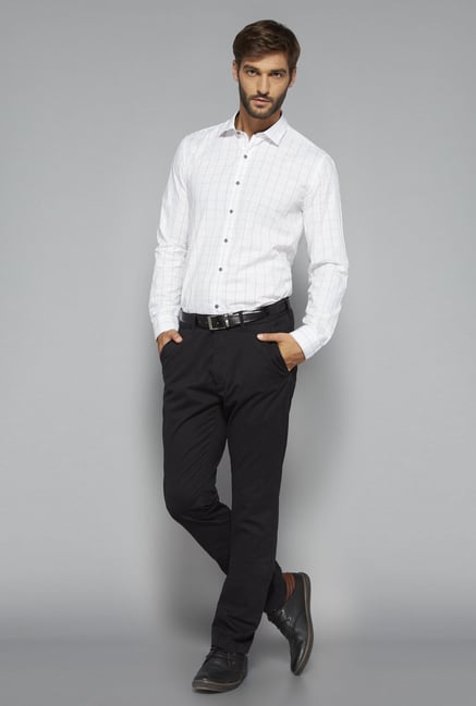 Ascot by Westside White Checks Shirt Ascot by Westside White Checks Shirt