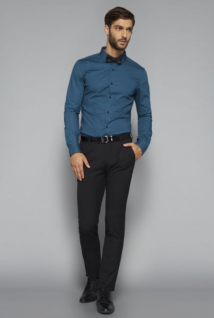 Weststreet by Westside Teal Solid Shirt Weststreet by Westside Teal Solid Shirt
