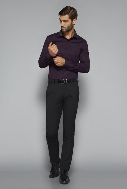 Weststreet by Westside Purple Solid Shirt Weststreet by Westside Purple Solid Shirt