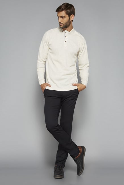 Ascot by Westside Beige Textured T Shirt Ascot by Westside Beige Textured T Shirt