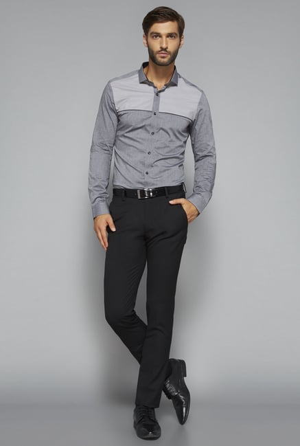 Weststreet by Westside Grey Solid Shirt Weststreet by Westside Grey Solid Shirt