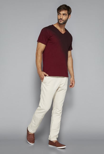ETA by Westside Maroon Ombre Print T Shirt ETA by Westside Maroon Ombre Print T Shirt
