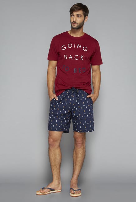 Bodybasics by Westside Navy Printed Shorts Bodybasics by Westside Navy Printed Shorts
