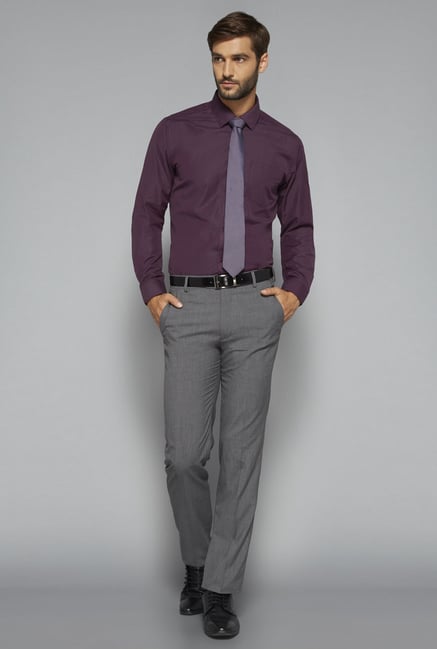 Weststreet by Westside Purple Solid Shirt Weststreet by Westside Purple Solid Shirt