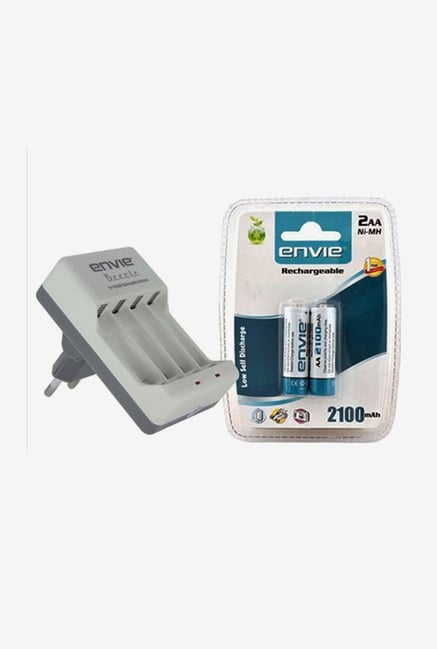 Envie ECR-20 Charger with 2xAA 2100 mAh Battery (White) Envie ECR-20 Charger with 2xAA 2100 mAh Battery (White)