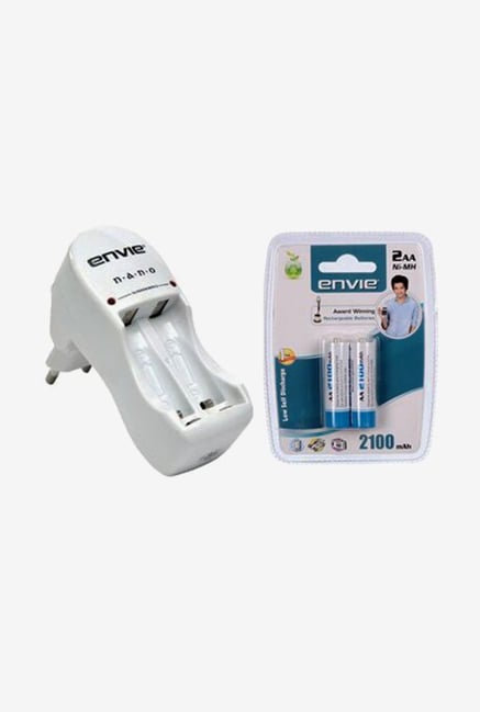 Envie ECR 62 Charger with 2xAA 2100 mAh Battery (White) Envie ECR 62 Charger with 2xAA 2100 mAh Battery (White)