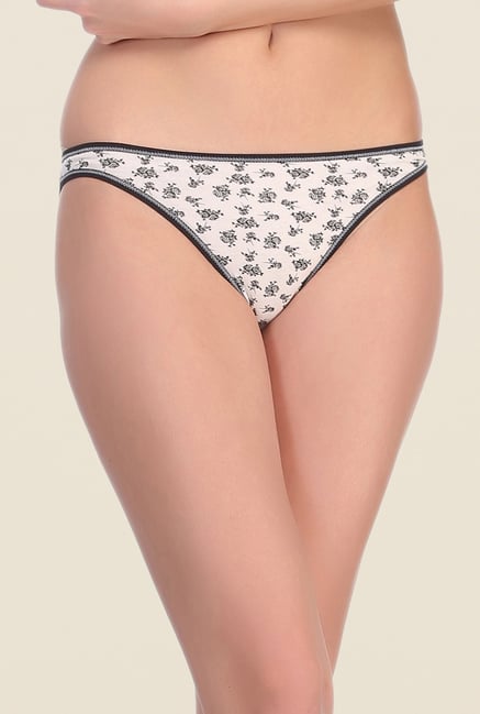 Clovia White & Black Cotton Bikini Panty Clovia White & Black Cotton Bikini Panty