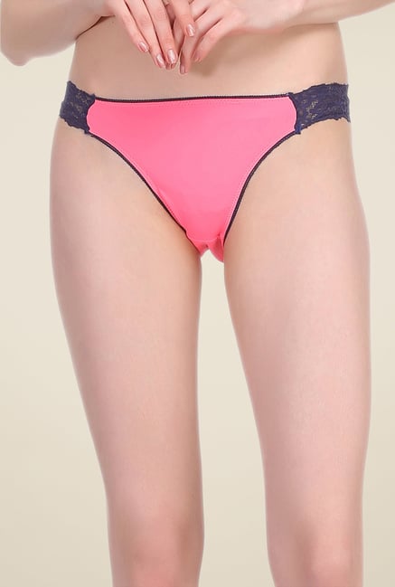 Clovia Pink Lace Bikini Panty Clovia Pink Lace Bikini Panty