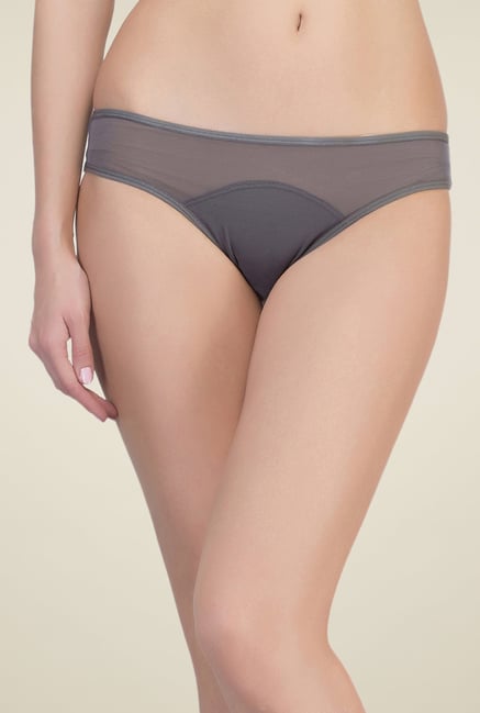 Clovia Grey Solid Bikini Panty Clovia Grey Solid Bikini Panty