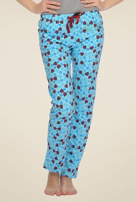 Clovia Blue Printed Pyjama Clovia Blue Printed Pyjama