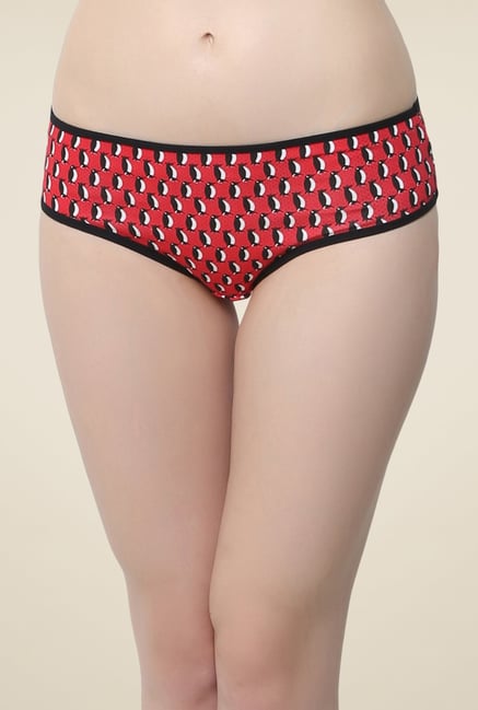 Clovia Red Penguin Printed Bikini Panty Clovia Red Penguin Printed Bikini Panty