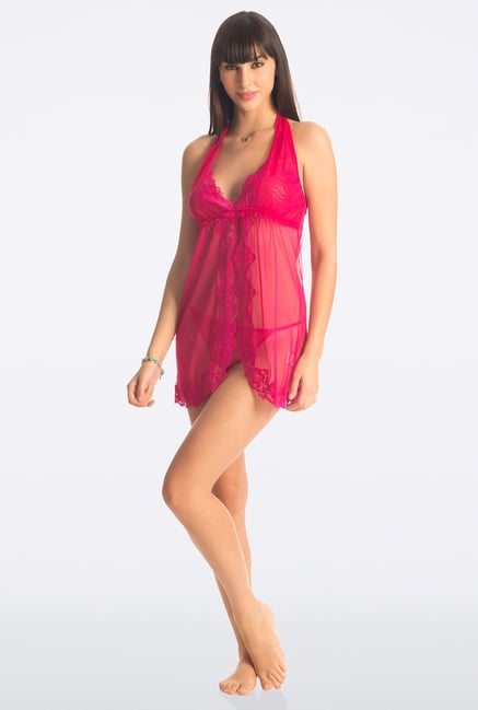 PrettySecrets Fuchsia Flyaway Babydoll PrettySecrets Fuchsia Flyaway Babydoll