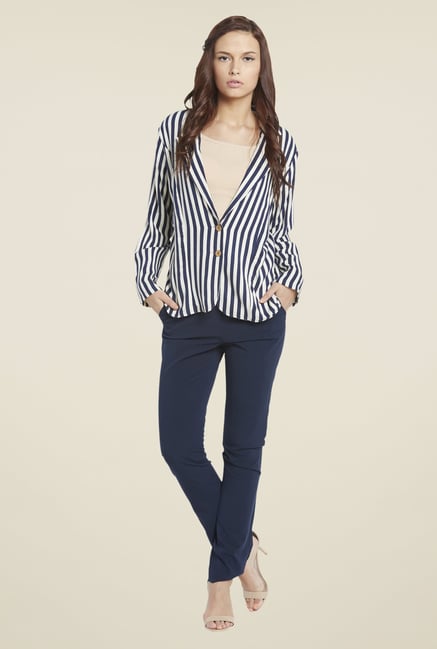 Globus Navy Striped Blazer Globus Navy Striped Blazer