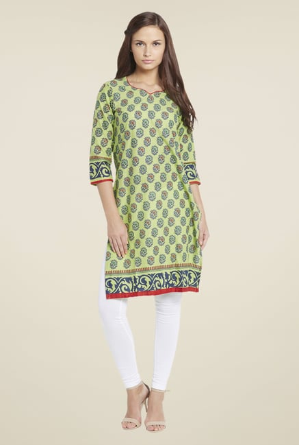 Globus Green Printed Kurti Globus Green Printed Kurti