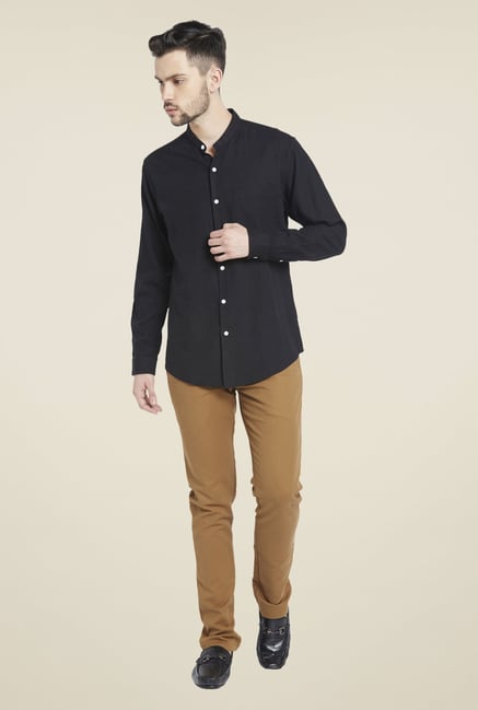 Globus Black Solid Shirt Globus Black Solid Shirt