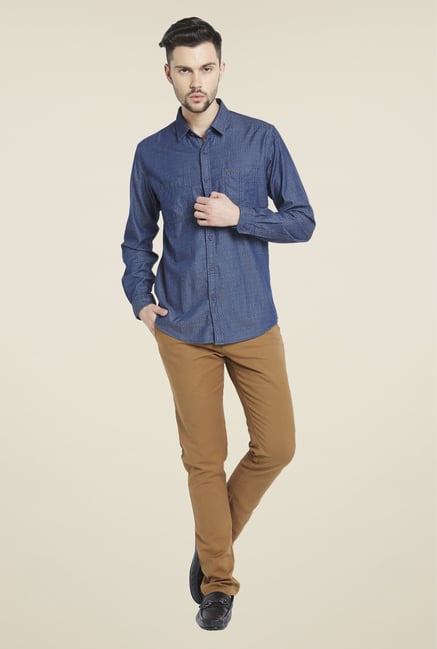 Globus Navy Printed Shirt Globus Navy Printed Shirt