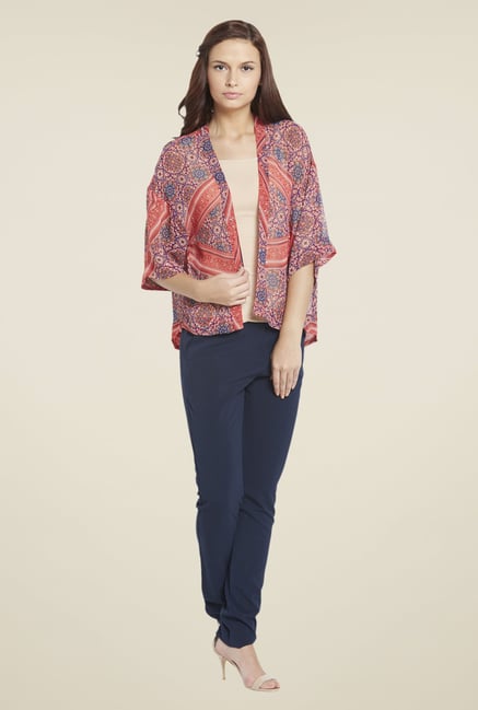Globus Coral Printed Shrug Globus Coral Printed Shrug