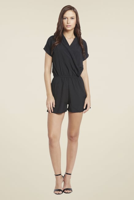 Globus Black Solid Jumpsuit Globus Black Solid Jumpsuit