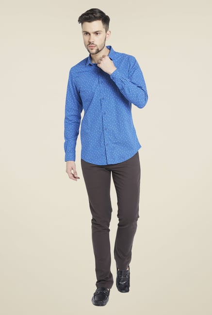 Globus Blue Printed Shirt Globus Blue Printed Shirt