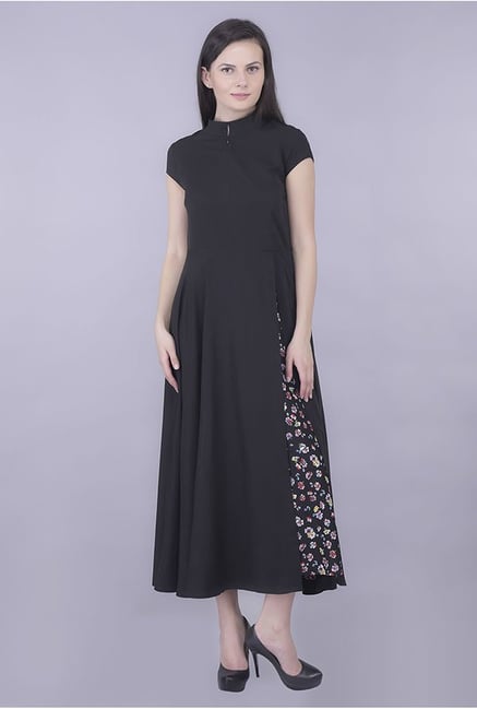 Kaaryah Black Solid Dress Kaaryah Black Solid Dress